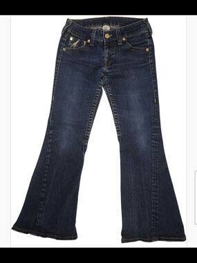 True Religion Joey Super T Dark Wash Flare Jeans Women's Size 30 Made in USA